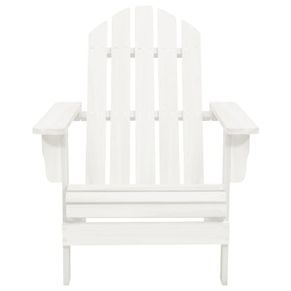Garden Adirondack Chair with Ottoman&Table Solid Fir Wood White