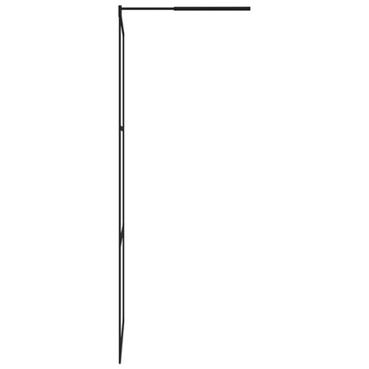 Walk-in Shower Wall with Clear ESG Glass Black 115x195 cm