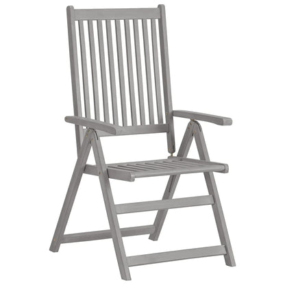 Garden Reclining Chairs 6 pcs Grey Solid Acacia Wood