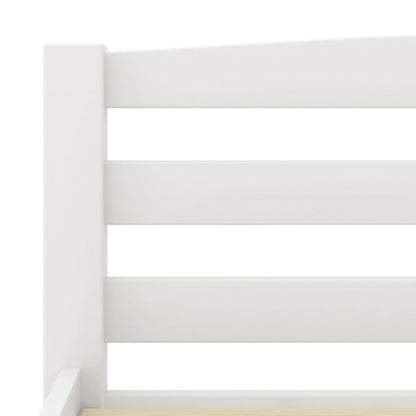 Bed Frame without Mattress White Solid Pinewood 140x200 cm