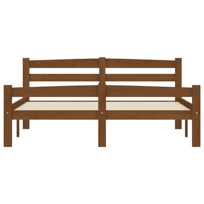 Bed Frame without Mattress Honey Brown Solid Pinewood 120x200 cm