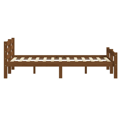 Bed Frame Honey Brown Solid Pinewood 180x200 cm Super King