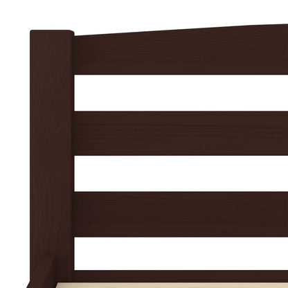 Bed Frame Dark Brown Solid Pinewood 160x200 cm