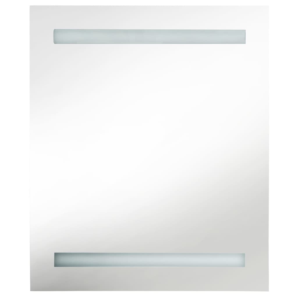 LED Bathroom Mirror Cabinet White and Oak 50x14x60 cm