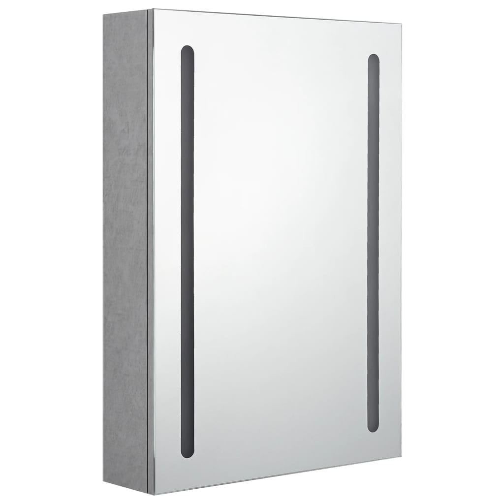 LED Bathroom Mirror Cabinet Concrete Grey 50x13x70 cm