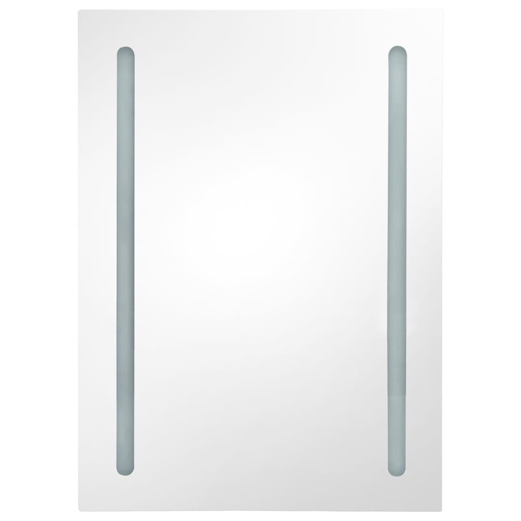 LED Bathroom Mirror Cabinet Concrete Grey 50x13x70 cm