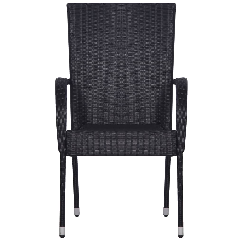 5 Piece Garden Dining Set Black