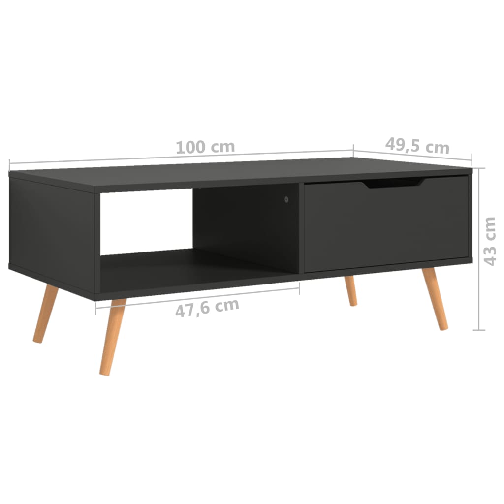 Coffee Table Grey 100x49.5x43 cm Engineered Wood