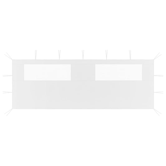 Gazebo Sidewall with Windows 6x2 m White