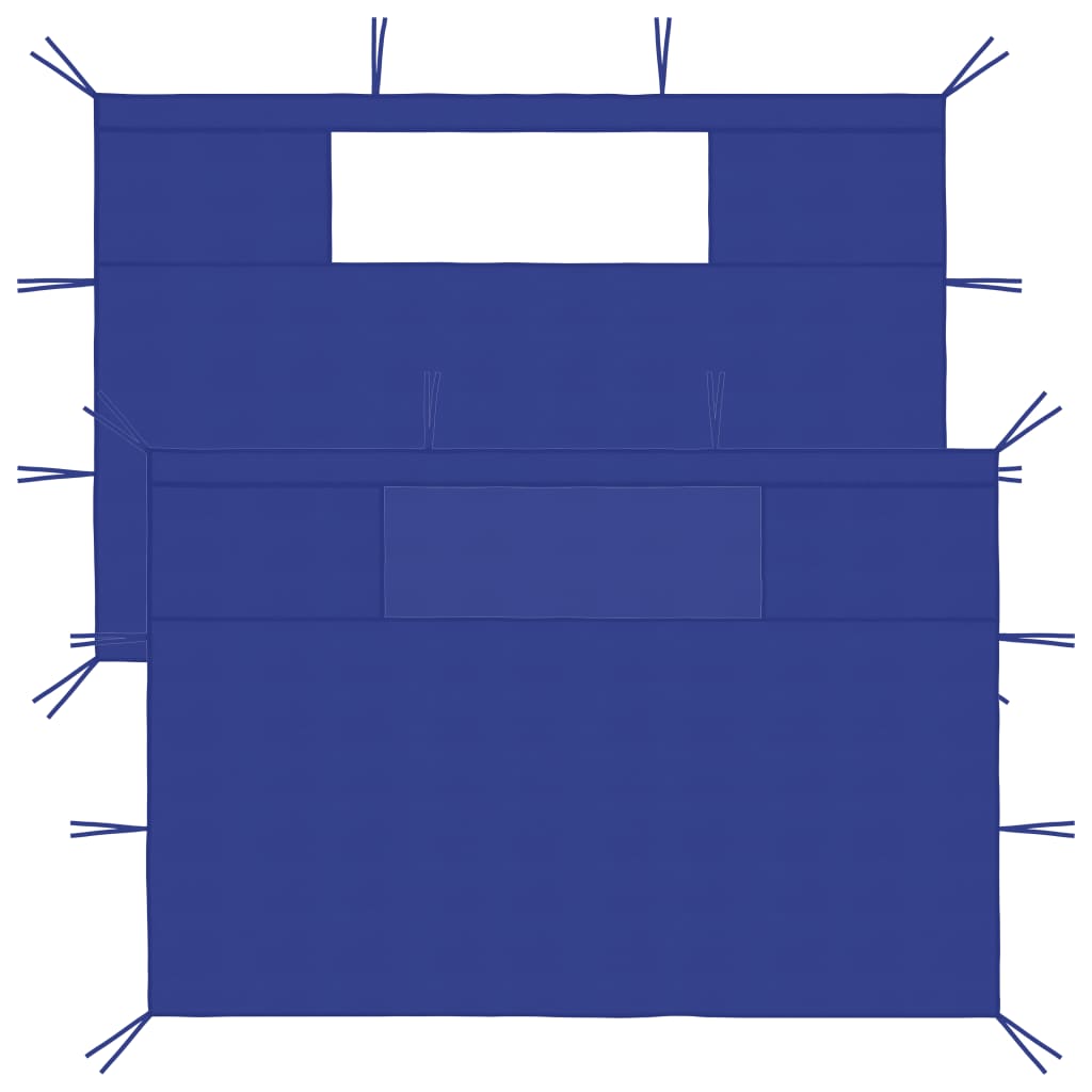 Gazebo Sidewalls with Windows 2 pcs Blue
