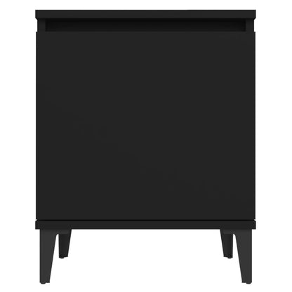 Bed Cabinet with Metal Legs Black 40x30x50 cm