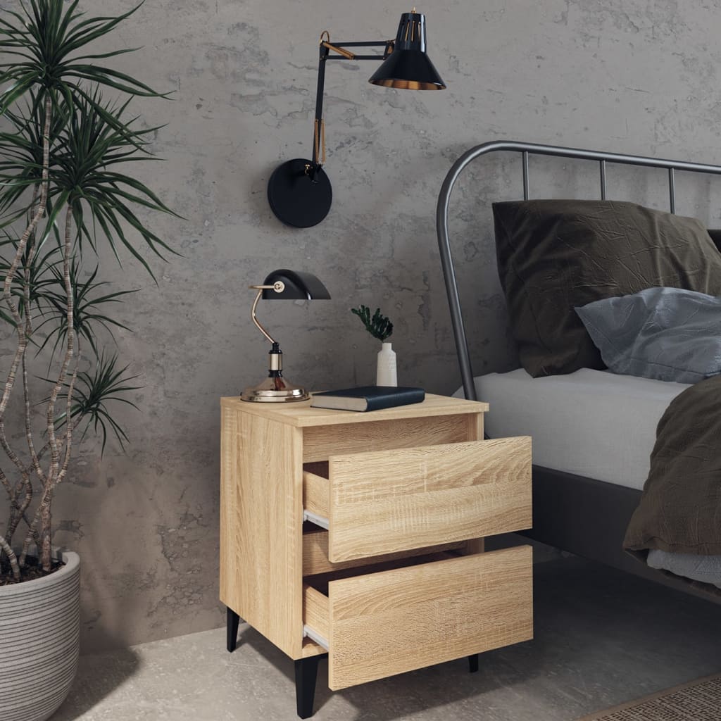 Bed Cabinet Sonoma Oak 40x35x50 cm Engineered Wood