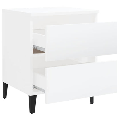 Bed Cabinets 2 pcs High Gloss White 40x35x50 cm Engineered Wood