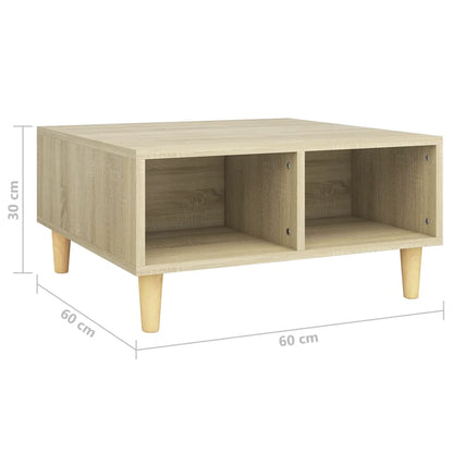Coffee Table Sonoma Oak 60x60x30 cm Engineered Wood