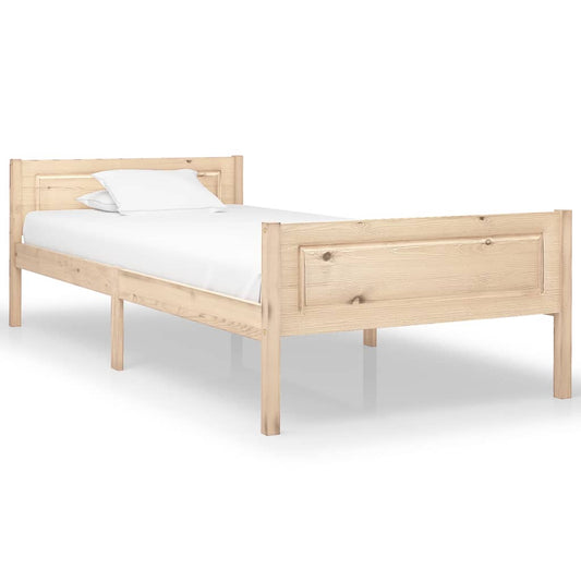 Bed Frame without Mattress Solid Pinewood 90x200 cm