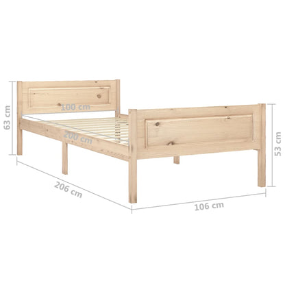 Bed Frame Solid Pinewood 100x200 cm
