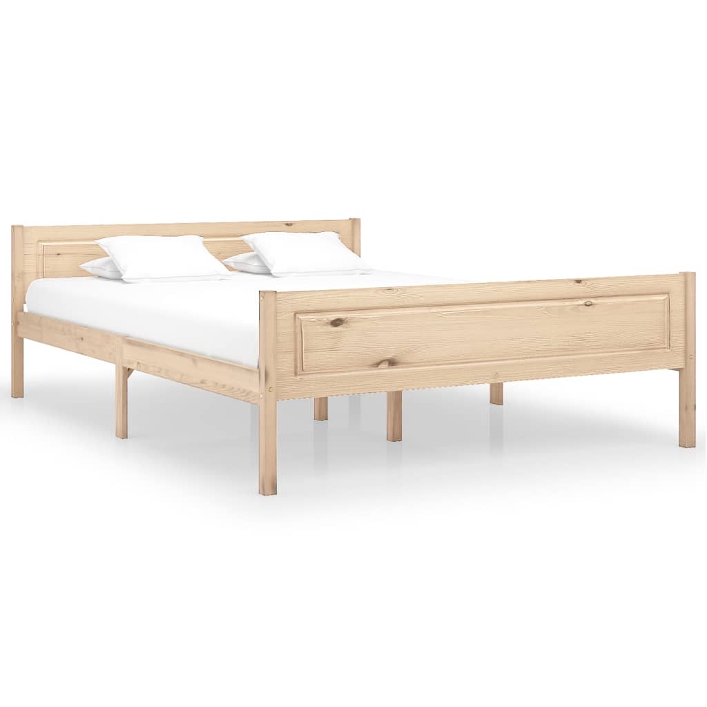 Bed Frame without Mattress Solid Pinewood 160x200 cm