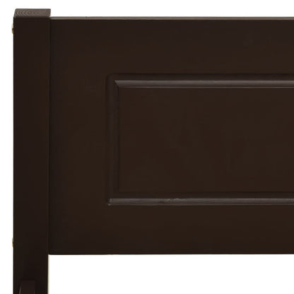 Bed Frame Solid Pinewood Dark Brown 120x200 cm