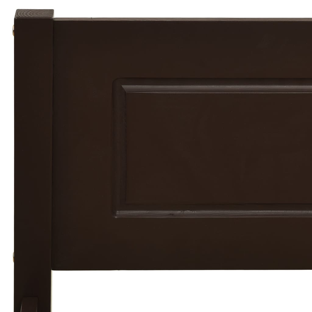 Bed Frame Solid Pinewood Dark Brown 140x200 cm