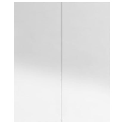 Bathroom Mirror Cabinet 60x15x75 cm MDF Shining Grey