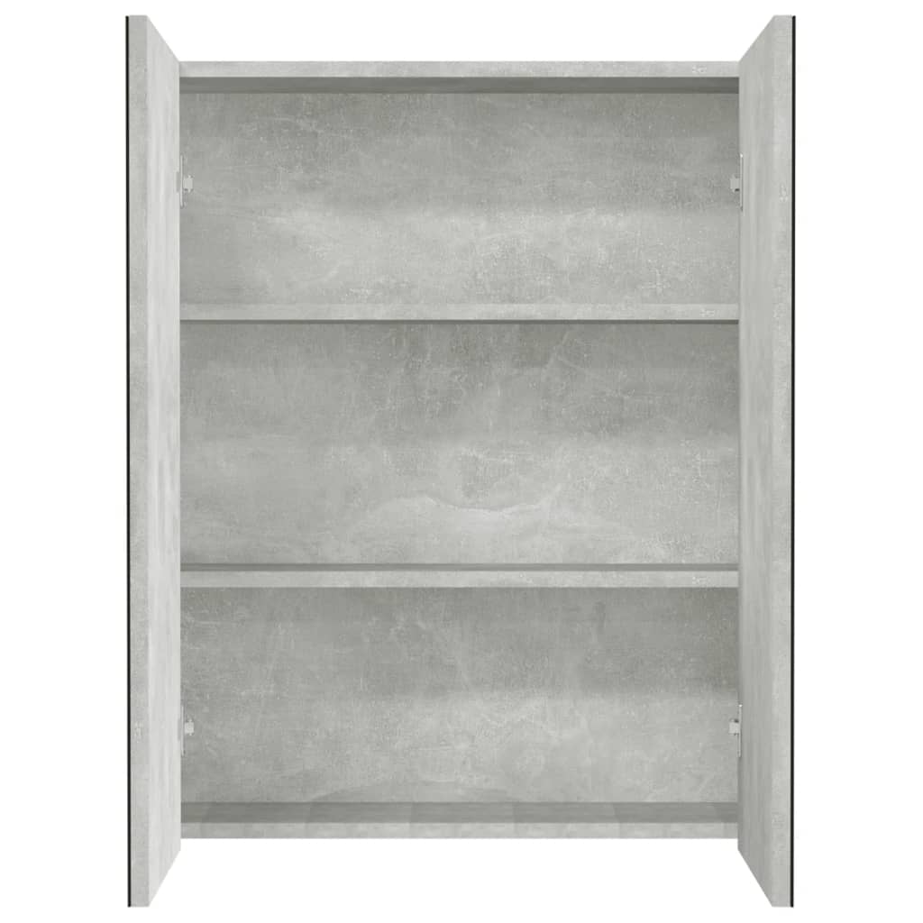 Bathroom Mirror Cabinet 60x15x75 cm MDF Concrete Grey