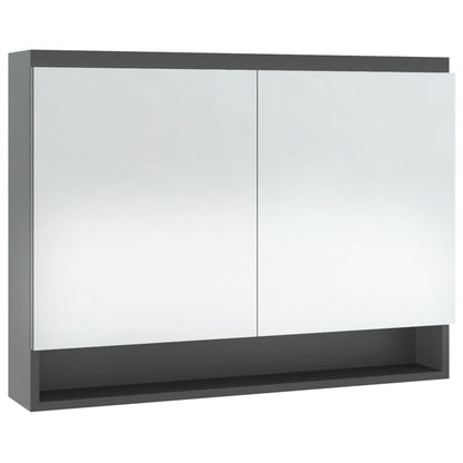 Bathroom Mirror Cabinet 80x15x60 cm MDF Grey