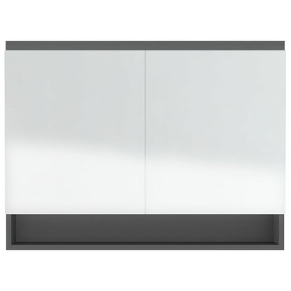 Bathroom Mirror Cabinet 80x15x60 cm MDF Grey