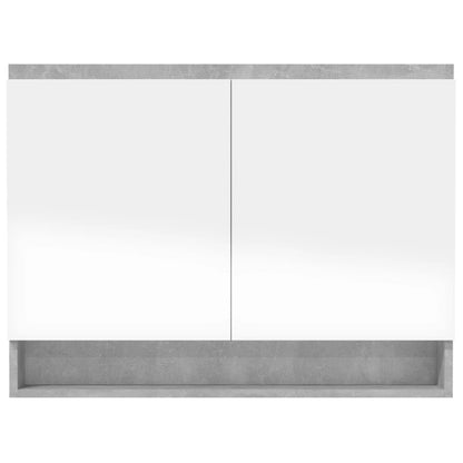 Bathroom Mirror Cabinet 80x15x60 cm MDF Concrete Grey