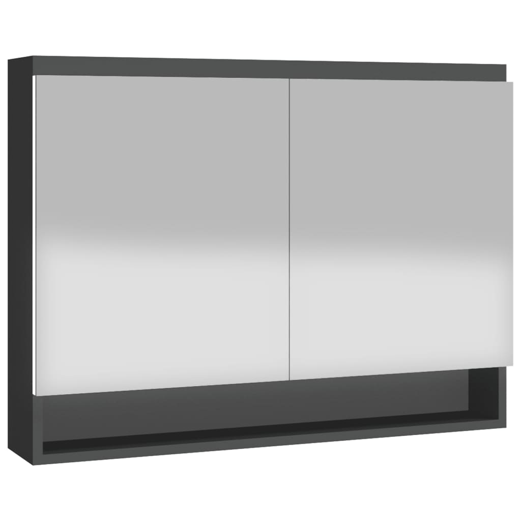 Bathroom Mirror Cabinet 80x15x60 cm MDF Anthracite