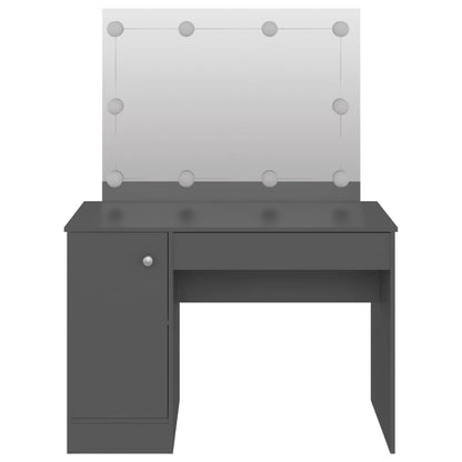Makeup Table with LED Lights 110x55x145 cm MDF Grey