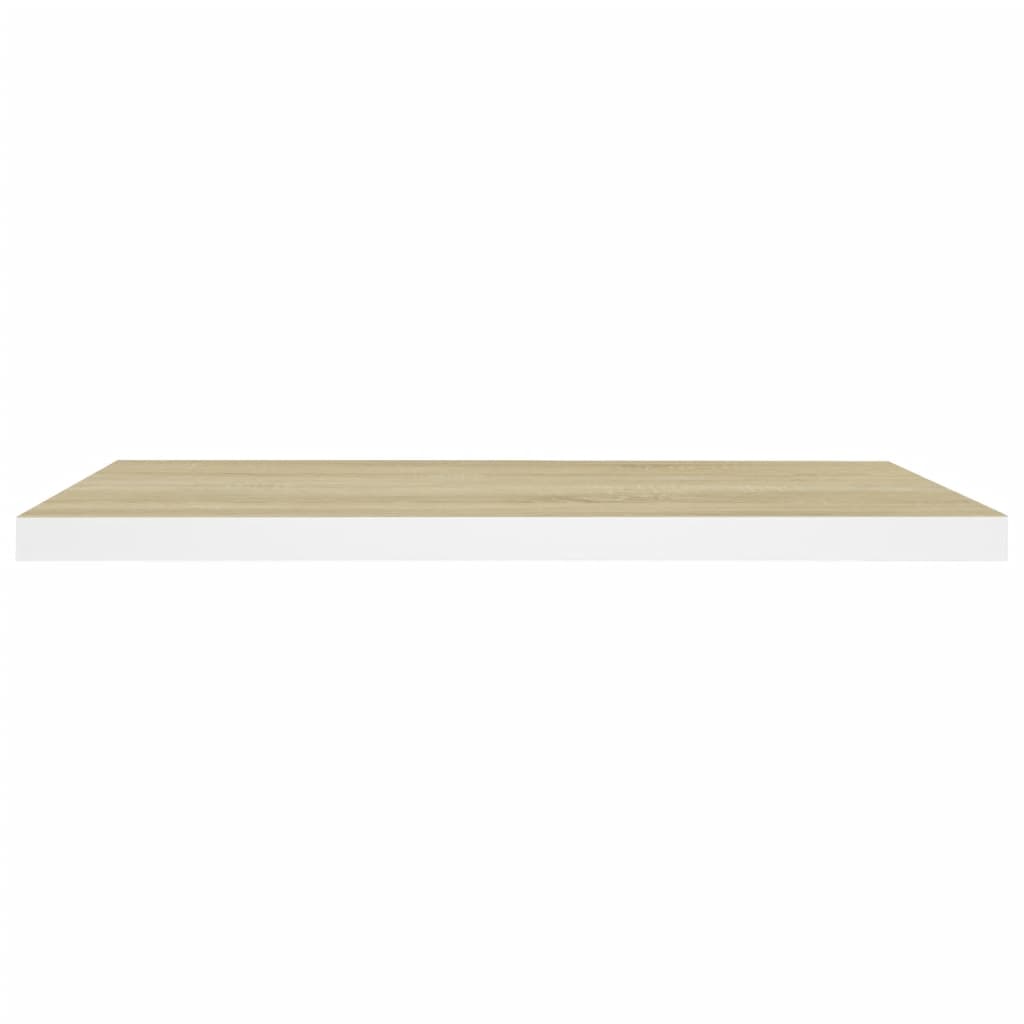 Floating Wall Shelves 4 pcs Oak and White 80x23.5x3.8 cm MDF
