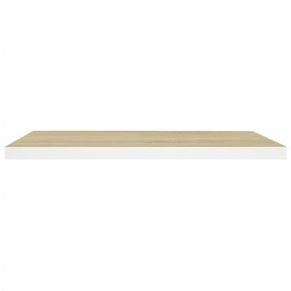 Floating Wall Shelves 4 pcs Oak and White 80x23.5x3.8 cm MDF