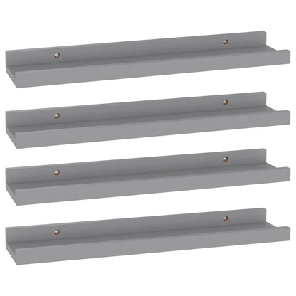 Wall Shelves 4 pcs Grey 40x9x3 cm