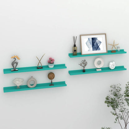 Wall Shelves 4 pcs Blue 80x9x3 cm