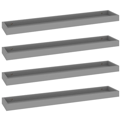 Loggia Wall Shelves 4 pcs Grey 80x15x4 cm MDF
