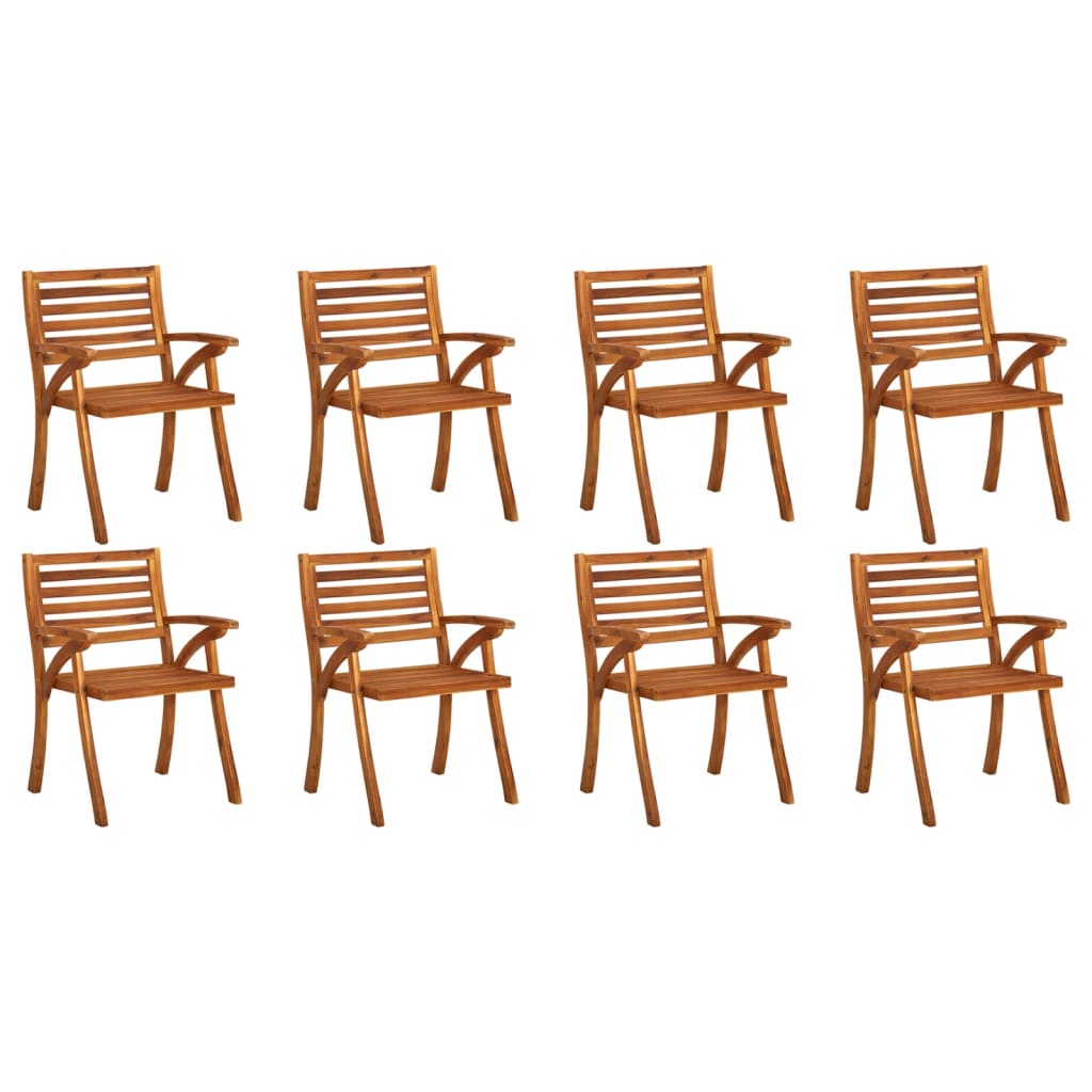 Garden Chairs 8 pcs Solid Acacia Wood