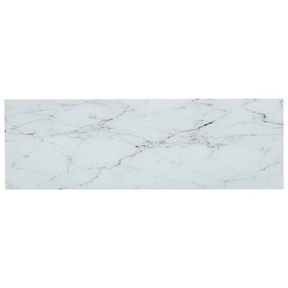 Shelf Transparent and White Marble 100x36x90 cm Tempered Glass