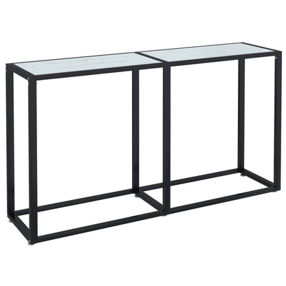 Console Table White Marble 140x35x75.5cm Tempered Glass