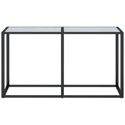 Console Table White Marble 140x35x75.5cm Tempered Glass