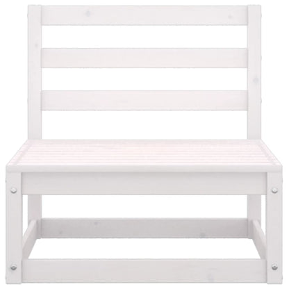 4 Piece Garden Lounge Set White Solid Wood Pine