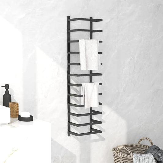 Towel Rack Black 24x12x96 cm Steel
