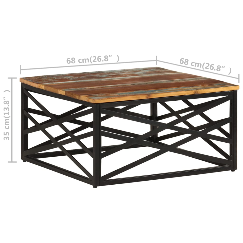 Coffee Table 68x68x35 cm Solid Reclaimed Wood