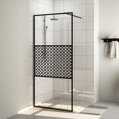 Walk-in Shower Wall with Clear ESG Glass 90x195 cm Black