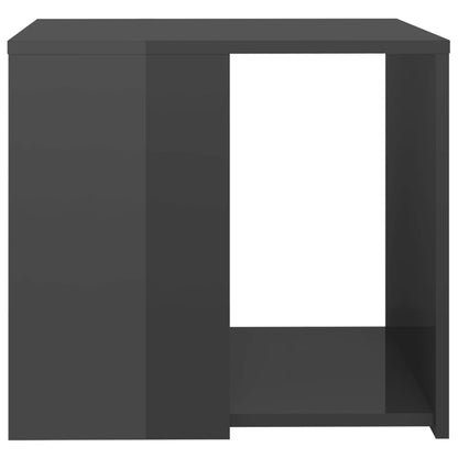 Side Table High Gloss Grey 50x50x45 cm Engineered Wood