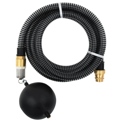Suction Hose with Brass Connectors Black 1.1" 7 m PVC