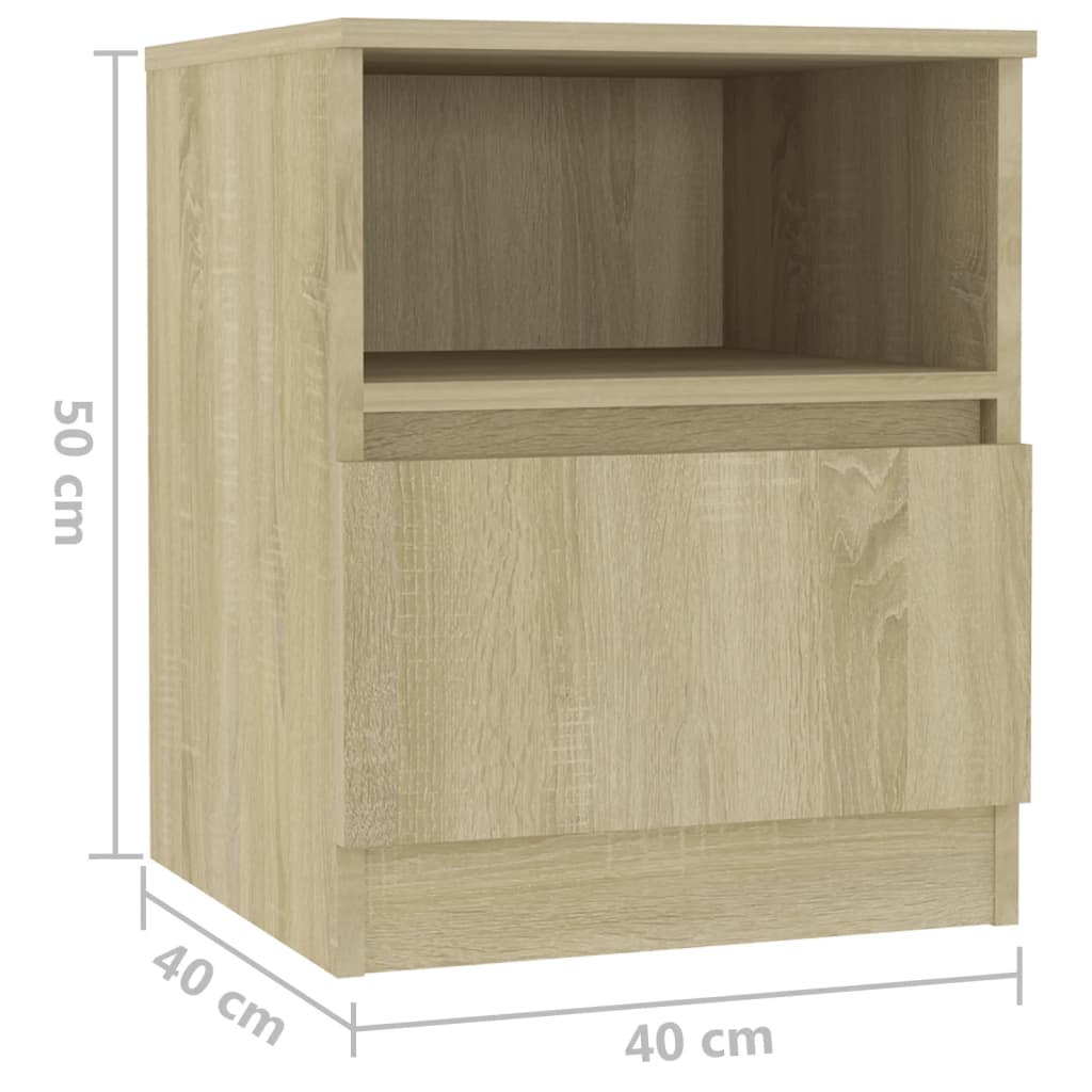 Bed Cabinet Sonoma Oak 40x40x50 cm Engineered Wood