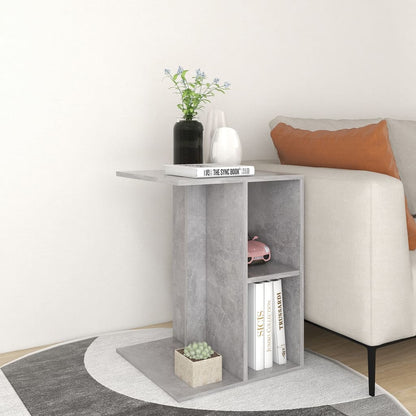 Side Table Concrete Grey 60x40x45 cm Engineered Wood