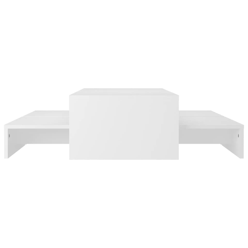 Nesting Coffee Table Set White 100x100x26.5 cm Engineered Wood