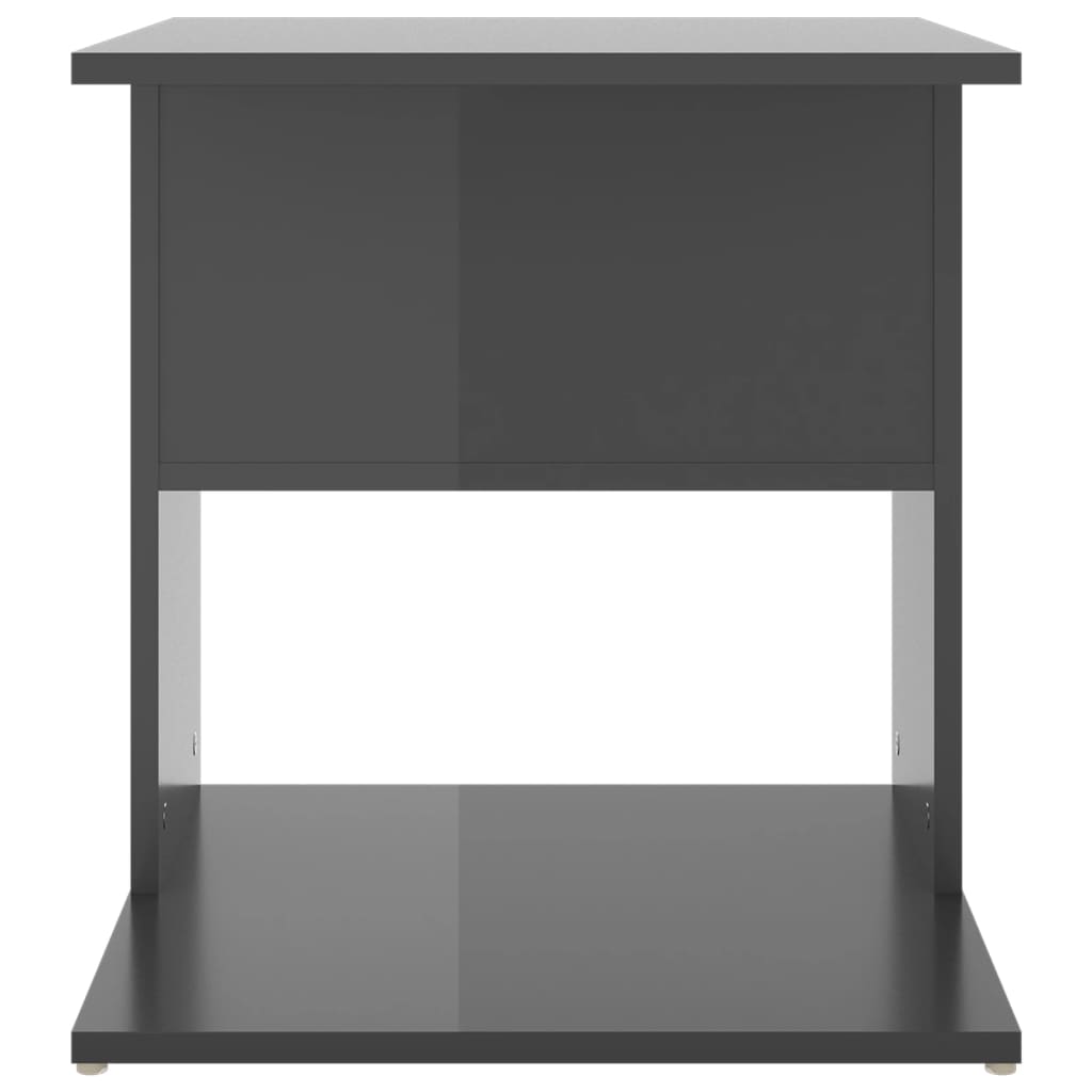 Side Table High Gloss Grey 45x45x48 cm Engineered Wood