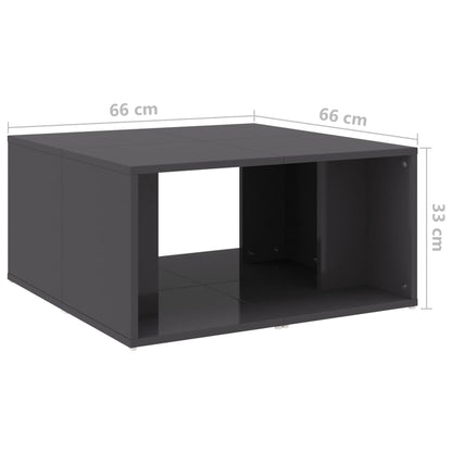 Coffee Tables 4 pcs High Gloss Grey 33x33x33 cm Engineered Wood